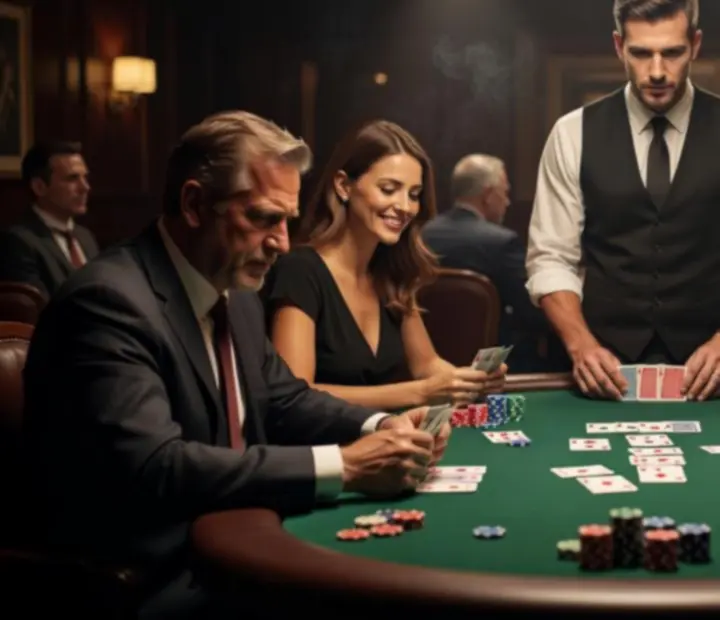 Emocjonalne ujęcie z rozgrywek pokerowych